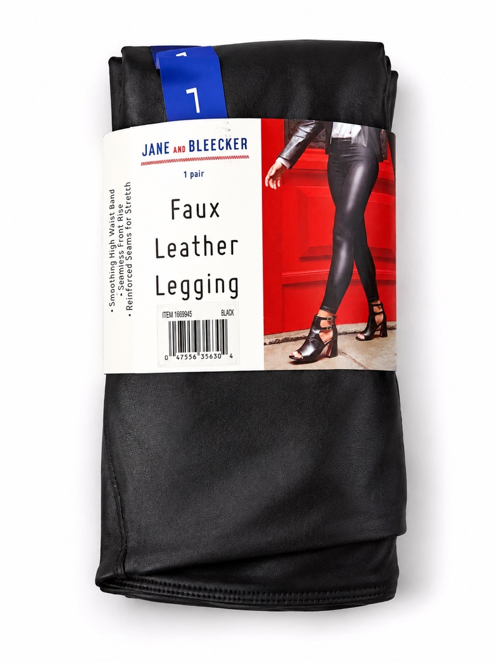 NWT Jane and Bleecker High-Rise Faux Leather Leggings - Black - Picture 2 of 4